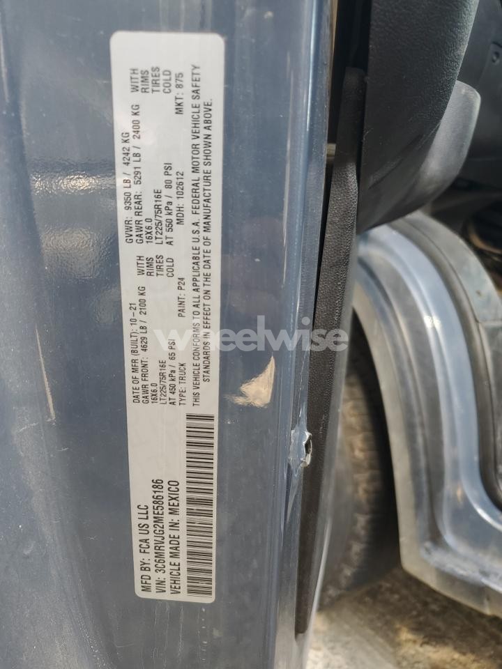 Photo 12 of 2021 RAM PROMASTER 3500 3500 HIGH (VIN 3C6MRVJG2ME586186)