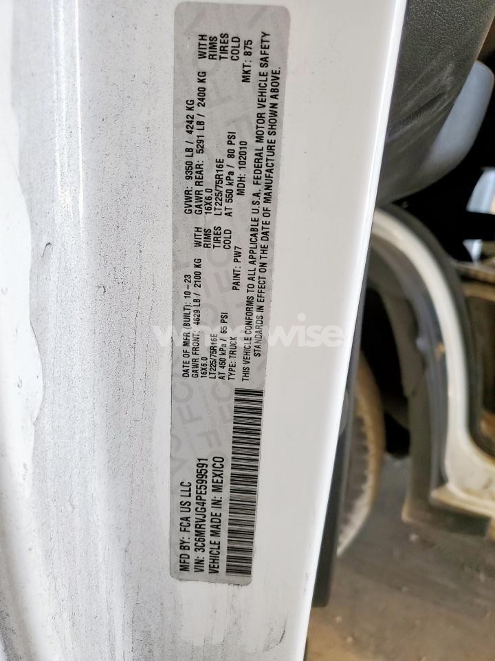 Photo 13 of 2023 RAM PROMASTER 3500 3500 HIGH (VIN 3C6MRVJG4PE599591)