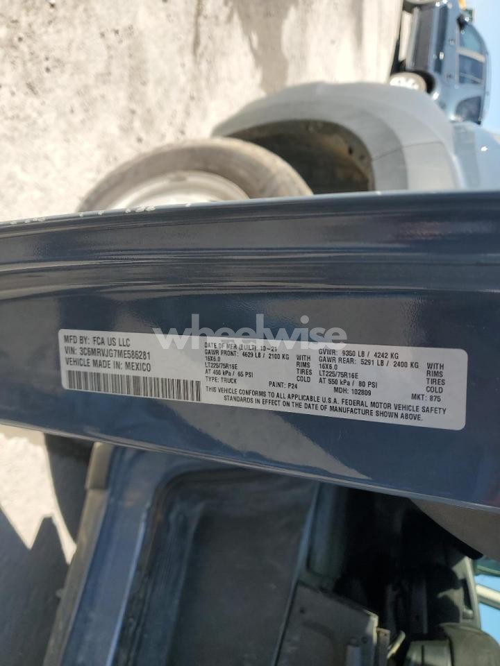 Photo 13 of 2021 RAM PROMASTER 3500 DELIVERY VAN N/A (VIN 3C6MRVJG7ME586281)