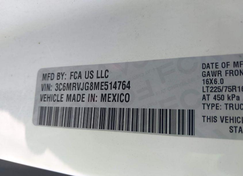 Photo 9 of 2021 Ram Promaster 3500 CARGO VAN HIGH ROOF 159 WB EXT (VIN 3C6MRVJG8ME514764)
