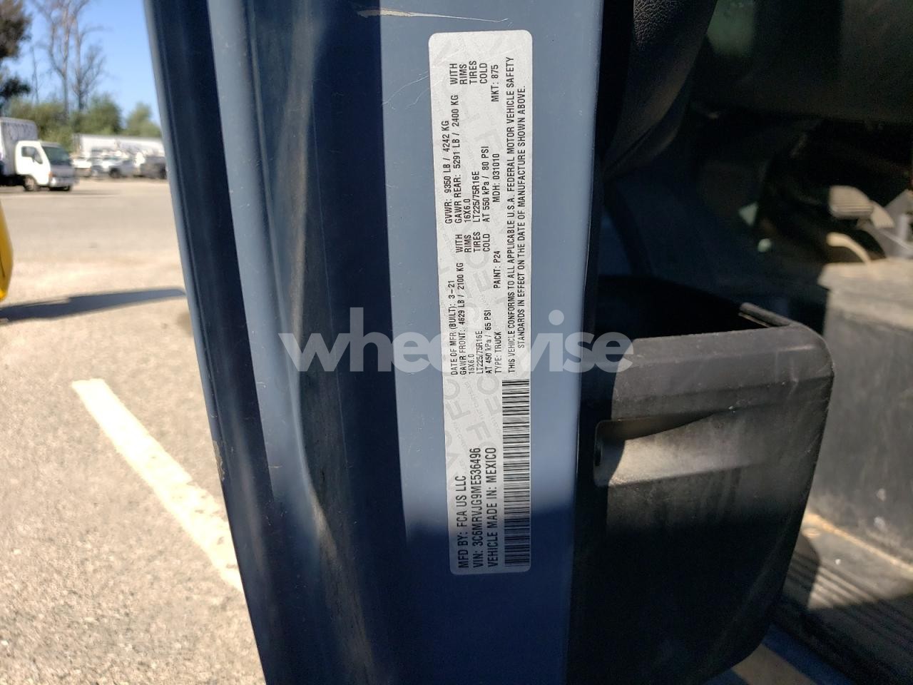 Photo 12 of 2021 RAM PROMASTER 3500 3500 HIGH (VIN 3C6MRVJG9ME536496)