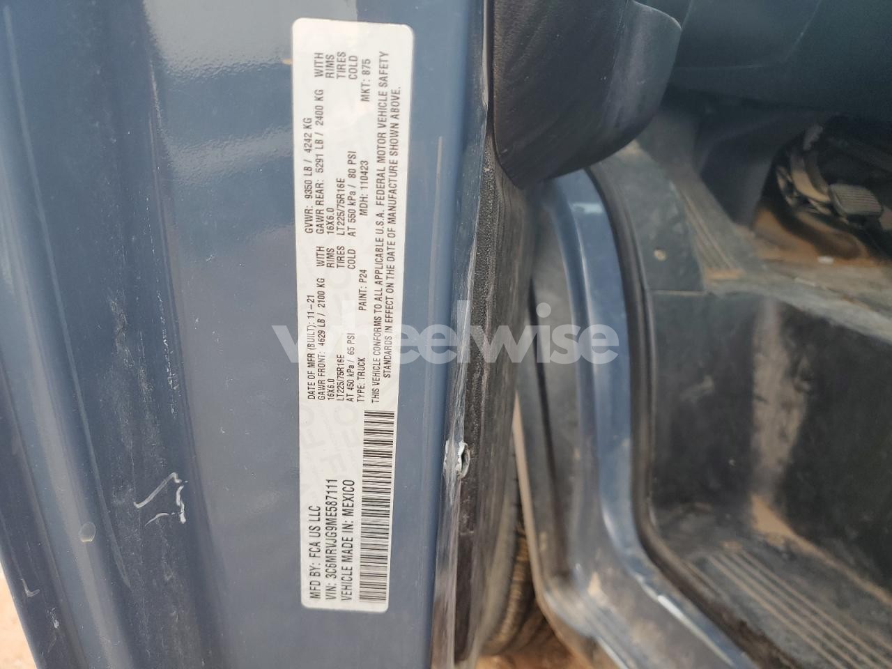 Photo 13 of 2021 RAM PROMASTER 3500 3500 HIGH (VIN 3C6MRVJG9ME587111)