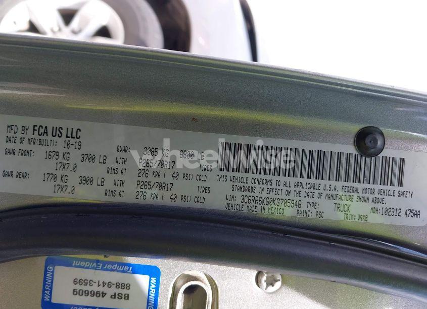 Photo 9 of 2019 Ram 1500 CLASSIC TRADESMAN 4X2 5'7 BOX (VIN 3C6RR6KG0KG705946)