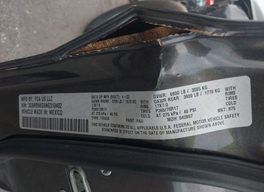 Photo 9 of 2022 Ram 1500 CLASSIC TRADESMAN 4X2 5'7 BOX (VIN 3C6RR6KG6NG310402)