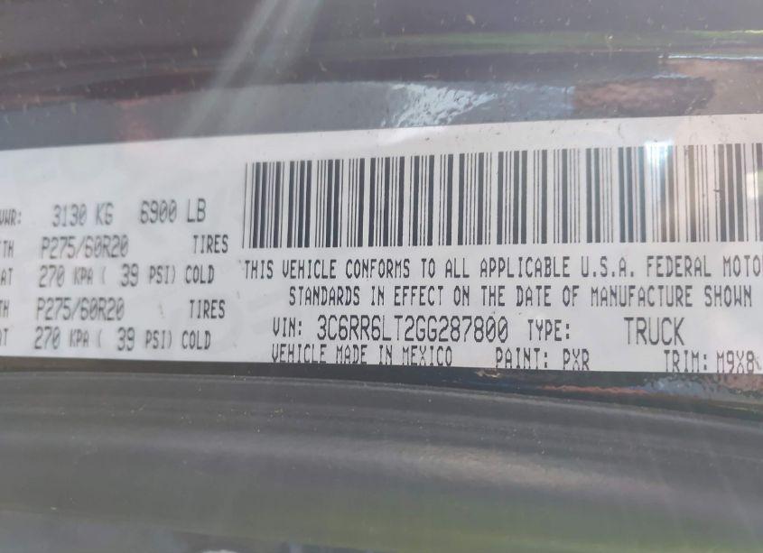 Photo 9 of 2016 Ram 1500 LONE STAR (VIN 3C6RR6LT2GG287800)