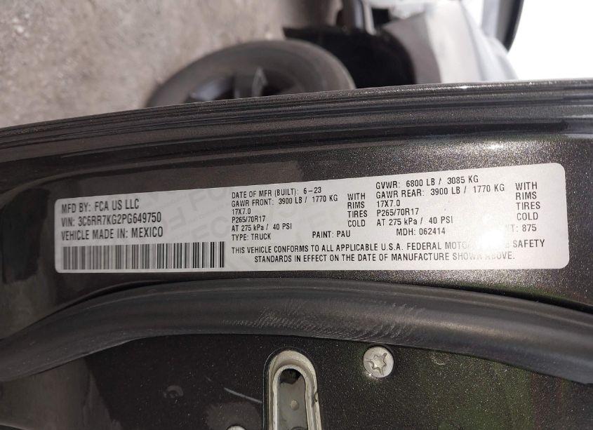 Photo 9 of 2023 Ram 1500 CLASSIC TRADESMAN 4X4 5'7 BOX (VIN 3C6RR7KG2PG649750)