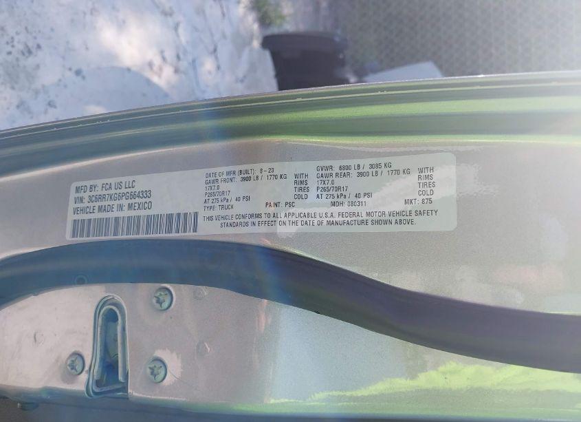 Photo 9 of 2023 Ram 1500 CLASSIC TRADESMAN 4X4 5'7 BOX (VIN 3C6RR7KG6PG664333)