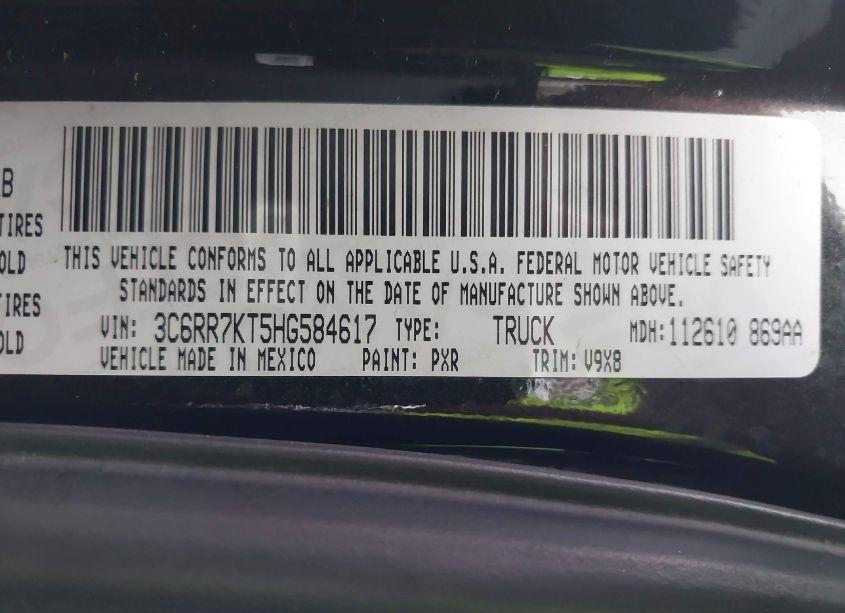 Photo 9 of 2017 Ram 1500 TRADESMAN 4X4 5'7 BOX (VIN 3C6RR7KT5HG584617)