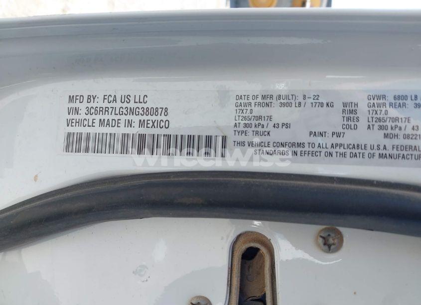 Photo 9 of 2022 Ram 1500 CLASSIC SLT 4X4 5'7 BOX (VIN 3C6RR7LG3NG380878)