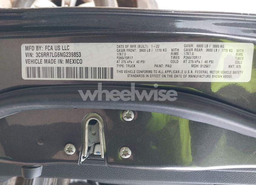 Photo 9 of 2022 Ram 1500 CLASSIC SLT 4X4 5'7 BOX (VIN 3C6RR7LG6NG239853)