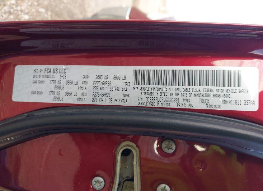 Photo 9 of 2018 Ram 1500 BIG HORN (VIN 3C6RR7LG7JG226281)