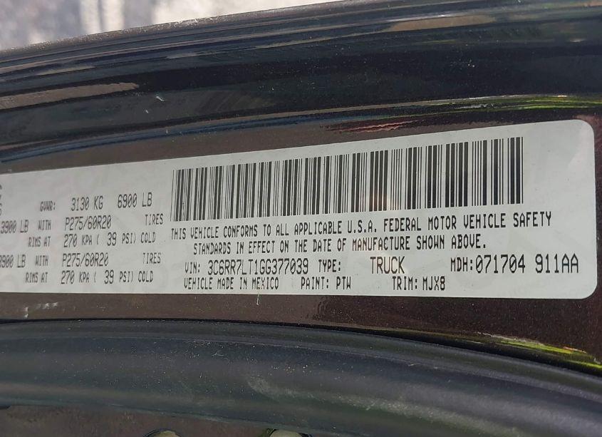 Photo 9 of 2016 Ram 1500 BIG HORN (VIN 3C6RR7LT1GG377039)