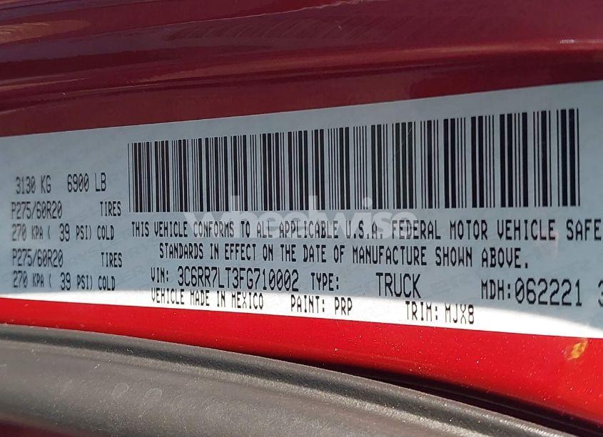 Photo 9 of 2015 Ram 1500 BIG HORN (VIN 3C6RR7LT3FG710002)