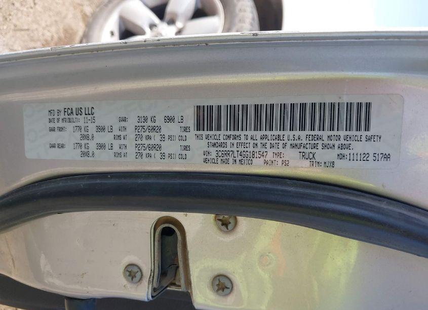 Photo 9 of 2016 Ram 1500 BIG HORN (VIN 3C6RR7LT4GG181547)