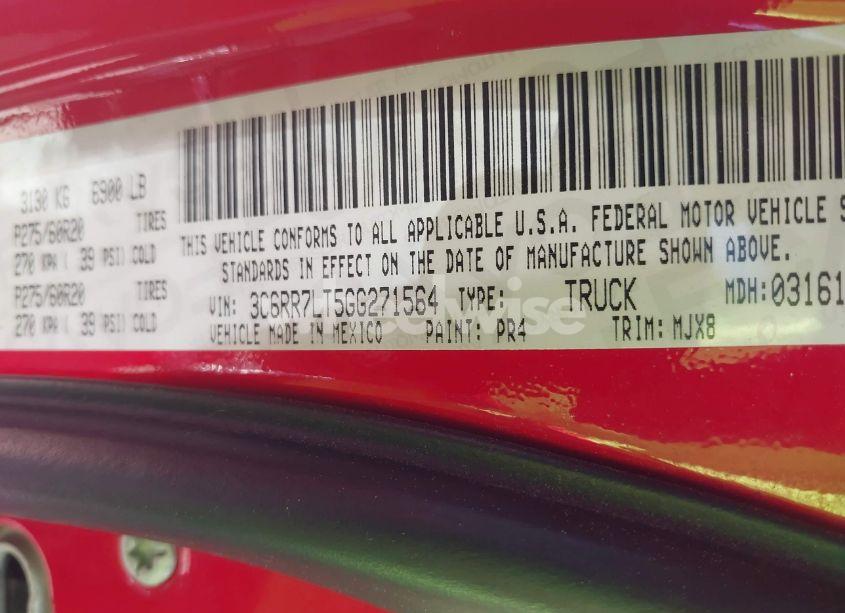 Photo 9 of 2016 Ram 1500 BIG HORN (VIN 3C6RR7LT5GG271564)