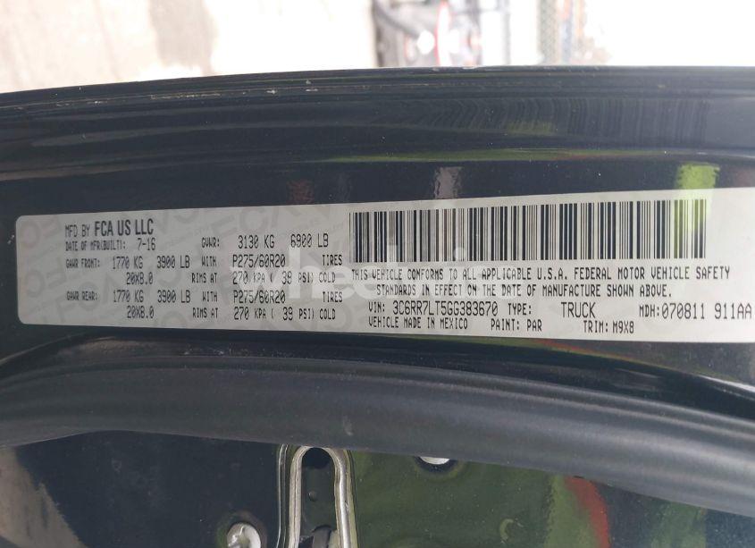 Photo 9 of 2016 Ram 1500 BIG HORN (VIN 3C6RR7LT5GG383670)