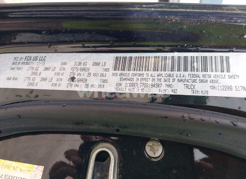 Photo 9 of 2016 Ram 1500 BIG HORN (VIN 3C6RR7LT7GG194387)