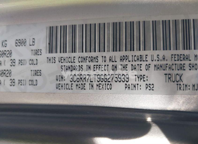 Photo 9 of 2016 Ram 1500 BIG HORN (VIN 3C6RR7LT9GG275939)