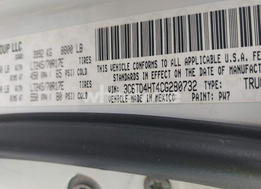 Photo 9 of 2012 Ram 2500 ST (VIN 3C6TD4HT4CG280732)