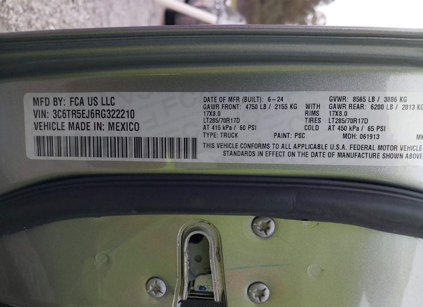 Photo 9 of 2024 Ram 2500 POWER WAGON 4X4 6'4 BOX (VIN 3C6TR5EJ6RG322210)