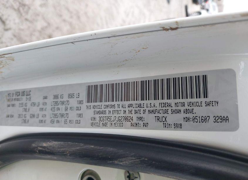 Photo 9 of 2018 Ram 2500 POWER WAGON 4X4 6'4 BOX (VIN 3C6TR5EJ7JG270624)
