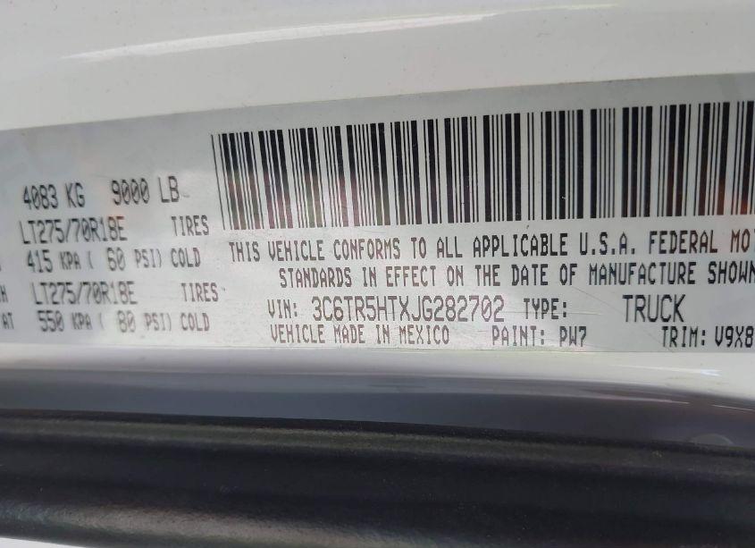 Photo 9 of 2018 Ram 2500 TRADESMAN 4X4 8' BOX (VIN 3C6TR5HTXJG282702)