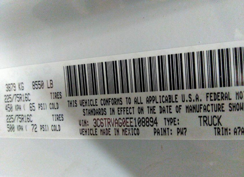 Photo 9 of 2014 Ram Promaster 1500 LOW ROOF (VIN 3C6TRVAG0EE108894)