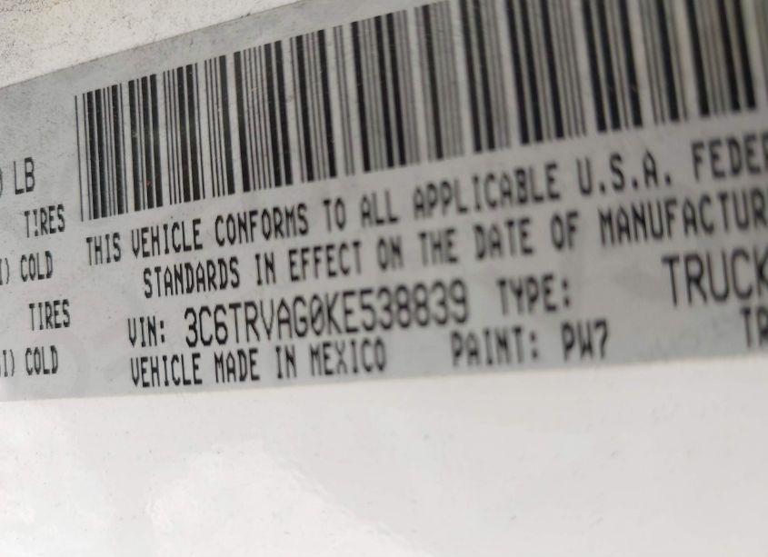 Photo 9 of 2019 Ram Promaster 1500 LOW ROOF 136 WB (VIN 3C6TRVAG0KE538839)