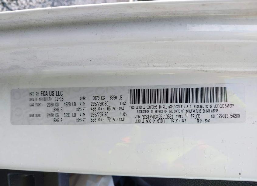 Photo 9 of 2016 Ram Promaster 1500 LOW ROOF (VIN 3C6TRVAG4GE113521)