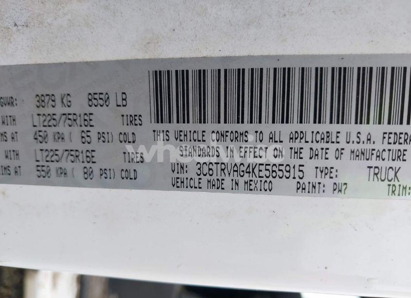 Photo 9 of 2019 Ram Promaster 1500 LOW ROOF 136 WB (VIN 3C6TRVAG4KE565915)