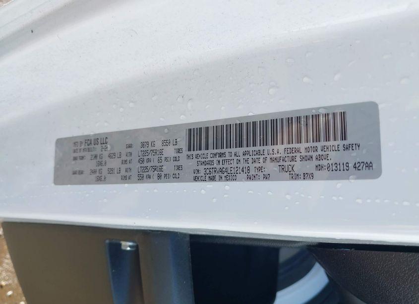 Photo 8 of 2020 Ram Promaster 1500 LOW ROOF 136 WB (VIN 3C6TRVAG4LE121418)