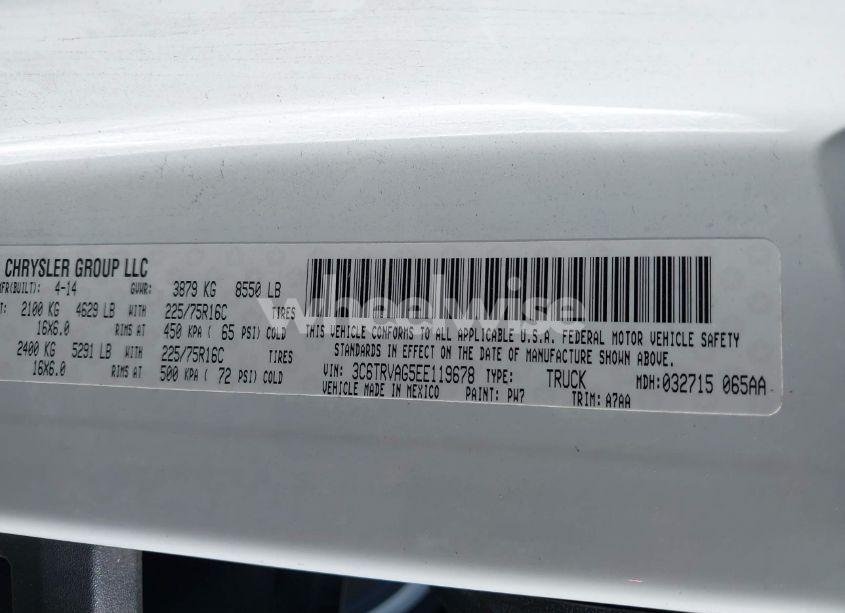 Photo 9 of 2014 Ram Promaster 1500 LOW ROOF (VIN 3C6TRVAG5EE119678)