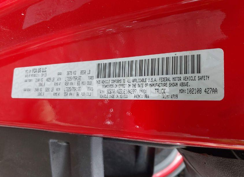 Photo 9 of 2020 Ram Promaster 1500 LOW ROOF 136 WB (VIN 3C6TRVAG5LE104207)