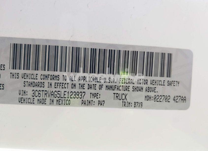 Photo 9 of 2020 Ram Promaster 1500 LOW ROOF 136 WB (VIN 3C6TRVAG5LE123937)