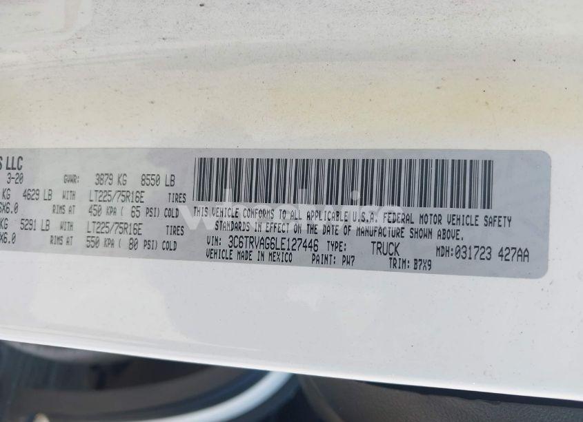 Photo 9 of 2020 Ram Promaster 1500 (VIN 3C6TRVAG6LE127446)