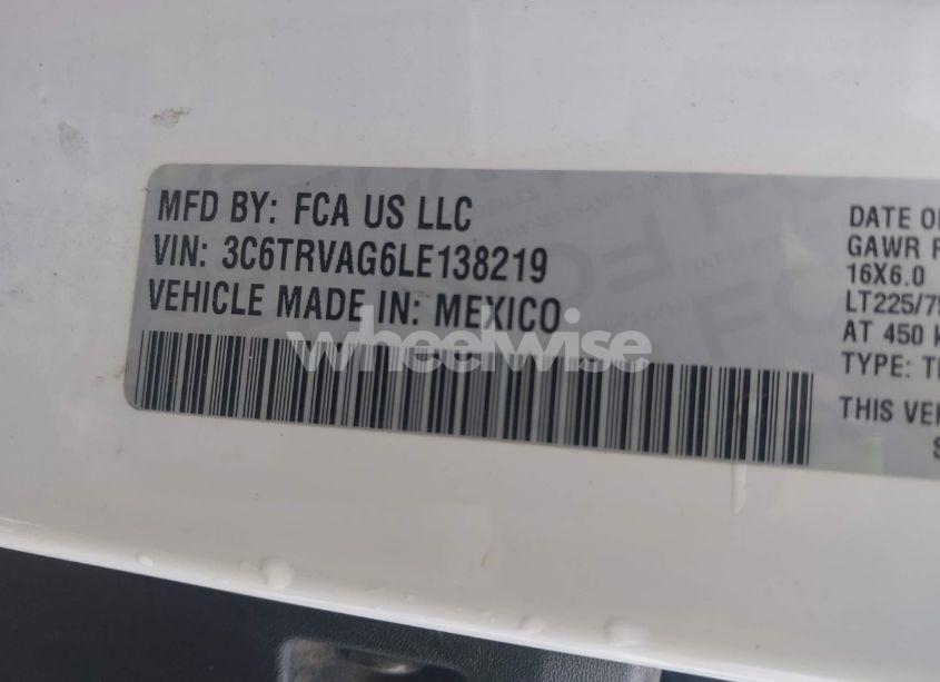 Photo 9 of 2020 Ram Promaster 1500 LOW ROOF 136 WB (VIN 3C6TRVAG6LE138219)