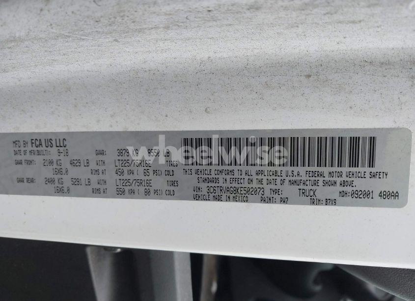 Photo 9 of 2019 Ram Promaster 1500 LOW ROOF 136 WB (VIN 3C6TRVAG8KE502073)