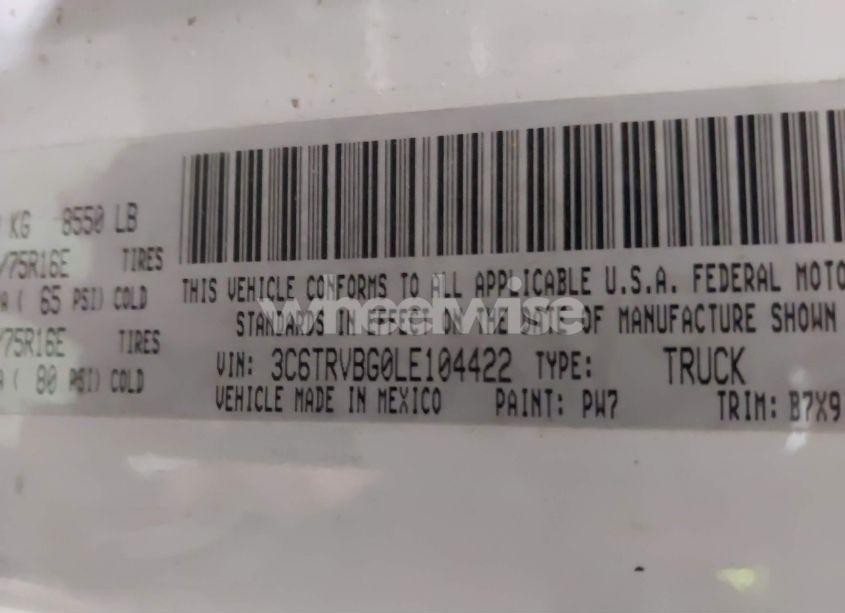 Photo 9 of 2020 Ram Promaster 1500 HIGH ROOF 136 WB (VIN 3C6TRVBG0LE104422)