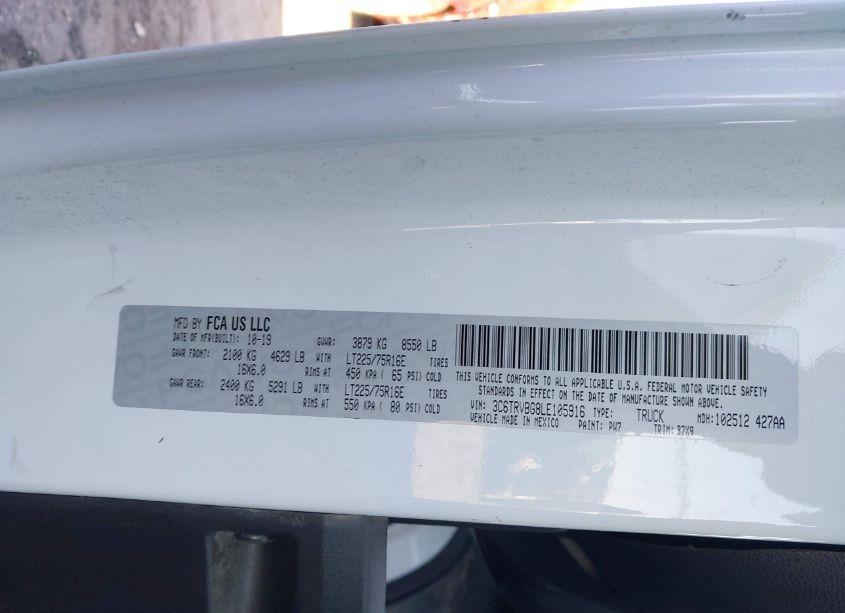 Photo 9 of 2020 Ram Promaster 1500 136 WB (VIN 3C6TRVBG8LE105916)