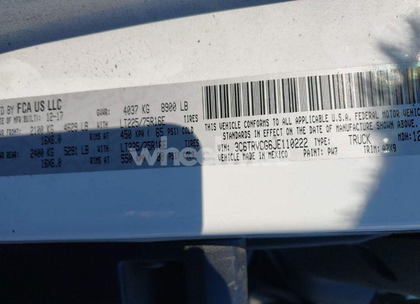 Photo 9 of 2018 Ram Promaster 2500 HIGH ROOF 136 WB (VIN 3C6TRVCG6JE110222)