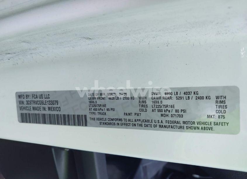 Photo 9 of 2020 Ram Promaster 2500 HIGH ROOF 136 WB (VIN 3C6TRVCG6LE133079)