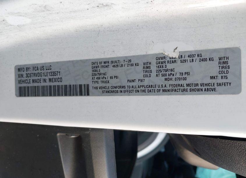 Photo 9 of 2020 Ram Promaster 2500 HIGH ROOF 159 WB (VIN 3C6TRVDG1LE133571)