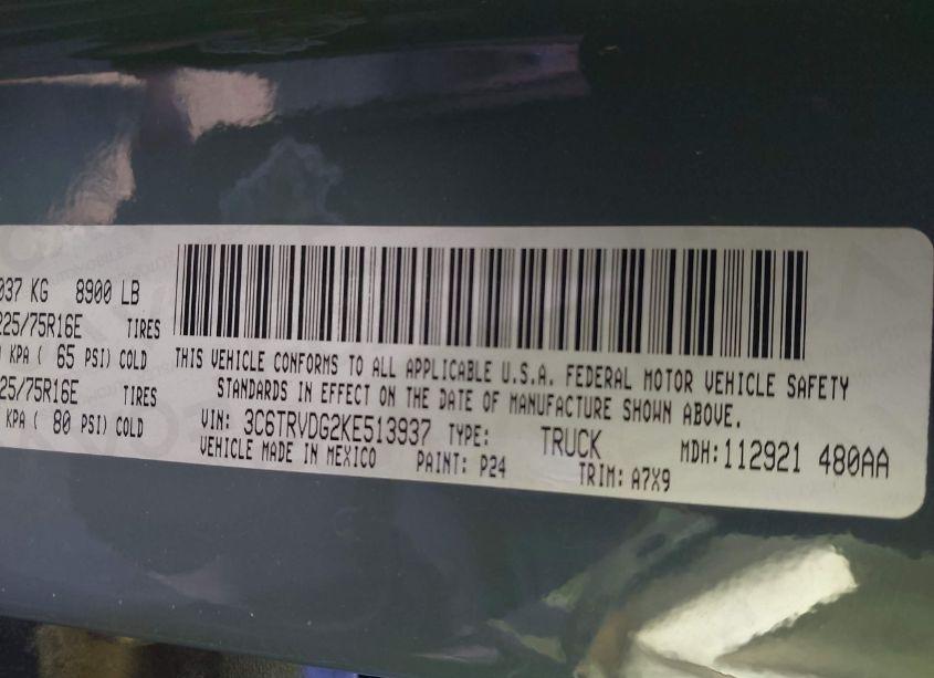 Photo 8 of 2019 Ram Promaster 2500 HIGH ROOF 159 WB (VIN 3C6TRVDG2KE513937)