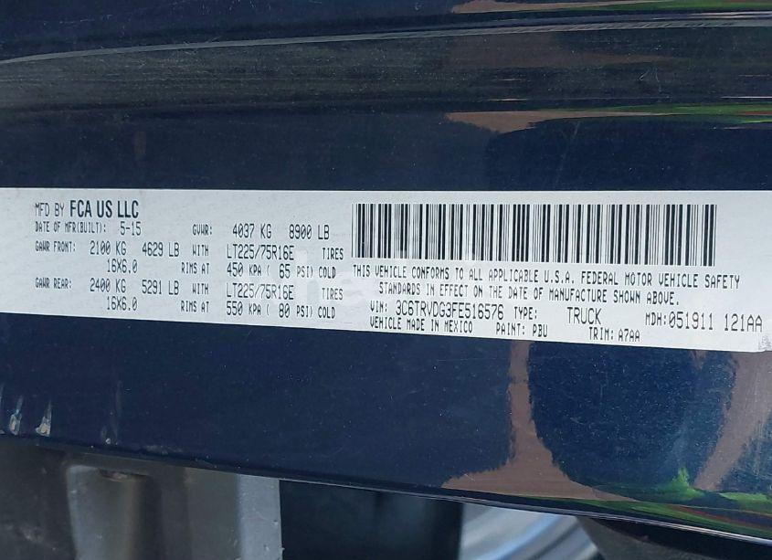 Photo 9 of 2015 Ram Promaster 2500 HIGH ROOF (VIN 3C6TRVDG3FE516576)