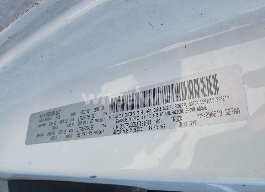 Photo 9 of 2018 Ram Promaster 2500 HIGH ROOF 159 WB (VIN 3C6TRVDG5JE161614)