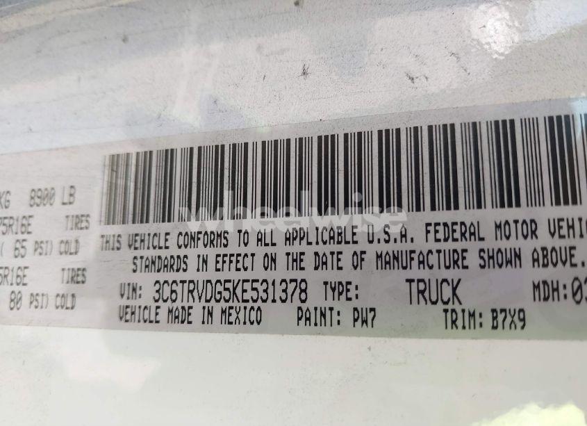 Photo 9 of 2019 Ram Promaster 2500 HIGH ROOF 159 WB (VIN 3C6TRVDG5KE531378)