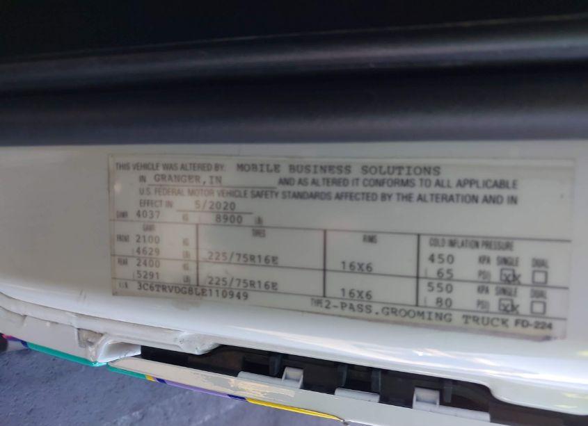 Photo 9 of 2020 Ram Promaster 2500 (VIN 3C6TRVDG8LE110949)