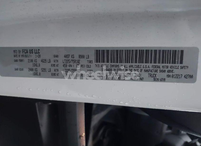 Photo 9 of 2020 Ram Promaster 2500 HIGH ROOF 159 WB (VIN 3C6TRVDGXLE110693)