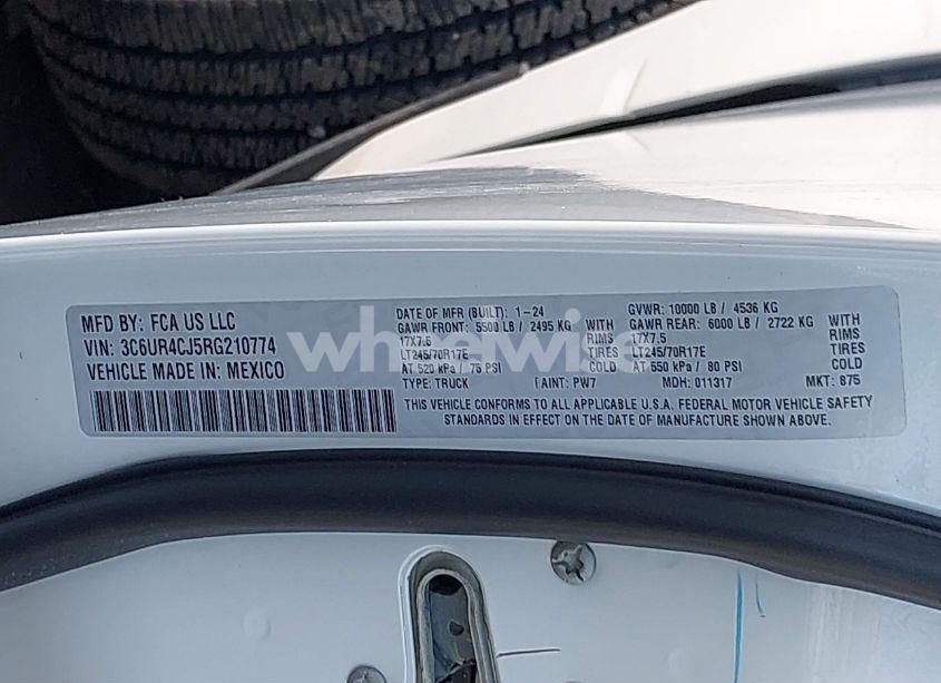 Photo 9 of 2024 Ram 2500 TRADESMAN 4X2 6'4 BOX (VIN 3C6UR4CJ5RG210774)