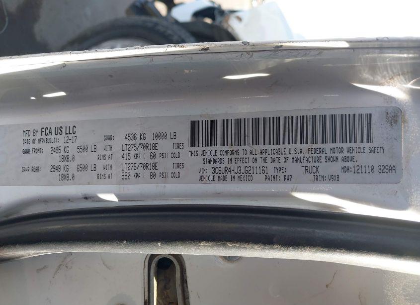 Photo 8 of 2018 Ram 2500 TRADESMAN 4X2 8' BOX (VIN 3C6UR4HJ3JG211161)